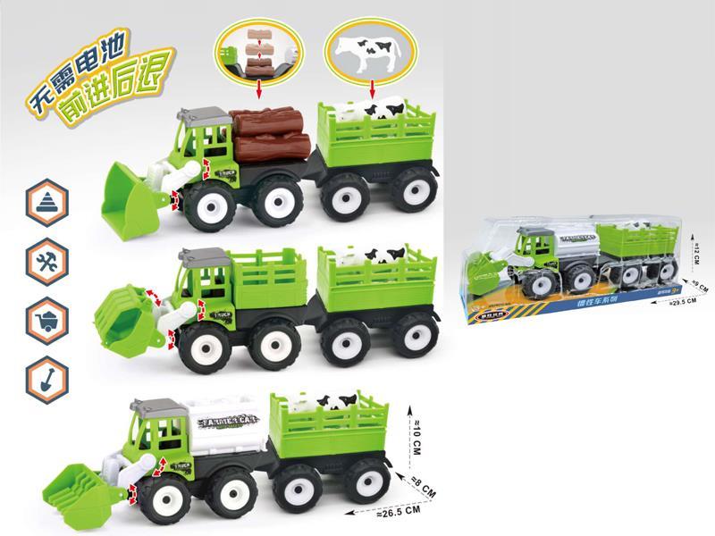 Friction Cartoon Farmer Car+Cattle And Sheep