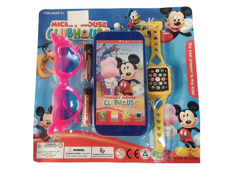 Mickey Mobile Phone + Watch + Glasses + Batteries