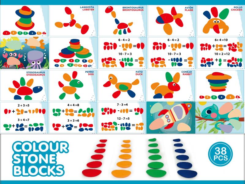 Colored Pebble Building Blocks (38PCS)