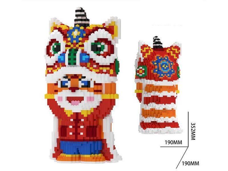 Red Dancing Lion Building Blocks 6606pcs
