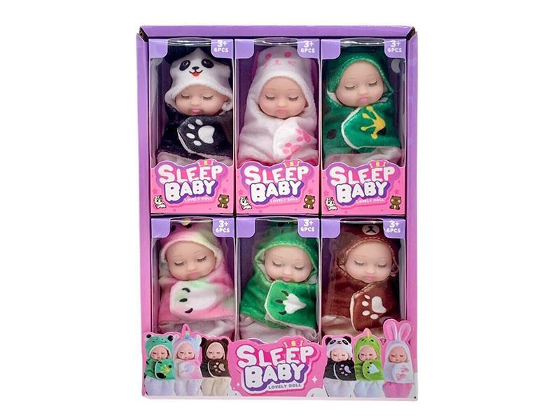 4.5" Solid Sleep Baby Doll 6pcs