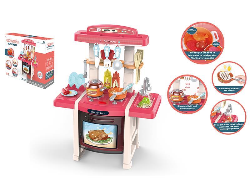 65CM Kitchen Set (Novelty Frying Pan, Color Changing Food,Light,Effuent Function)33PCS