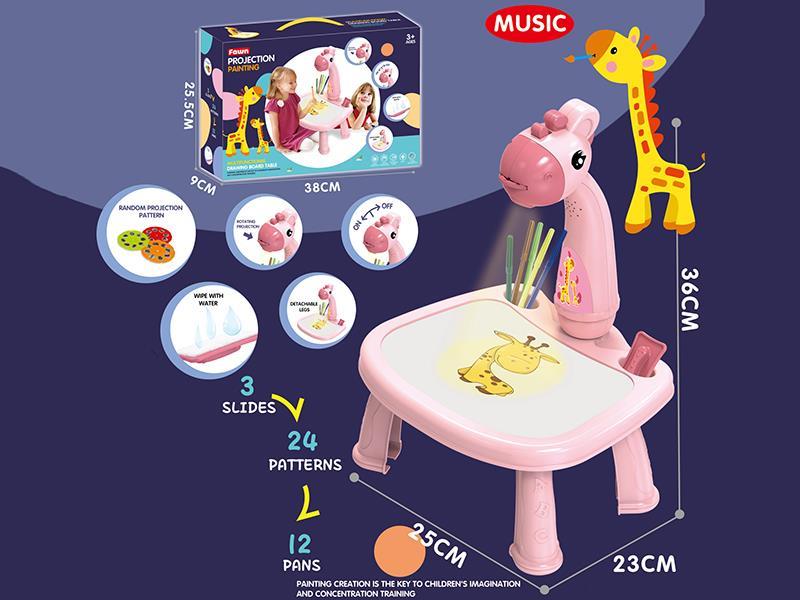 Fawn Projection Painting Table (Pink ,Music)