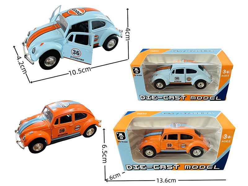 1:36 Pull Back Alloy Volkswagen Beetle(2 Doors Can Open)