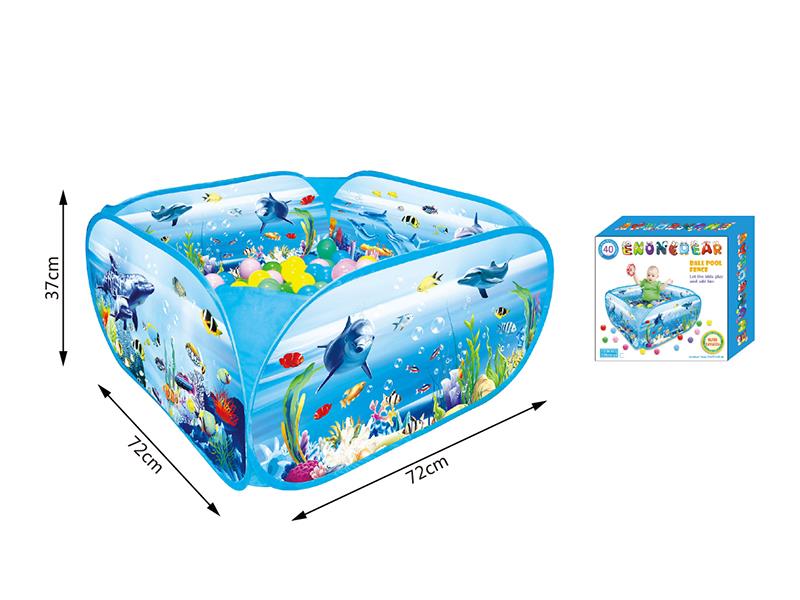 Dolphin Pattern Ocean Ball Pool + 40 Balls