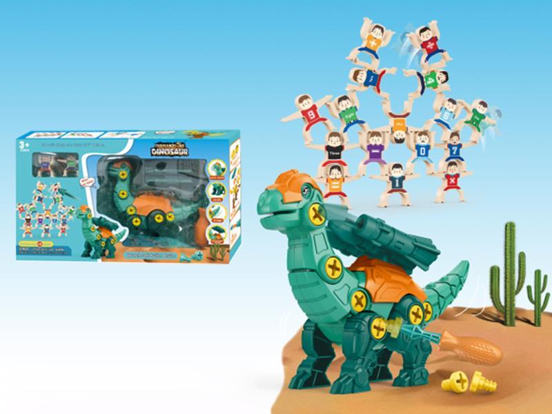 DIY Assembly Brachiosaurus VS Jenga