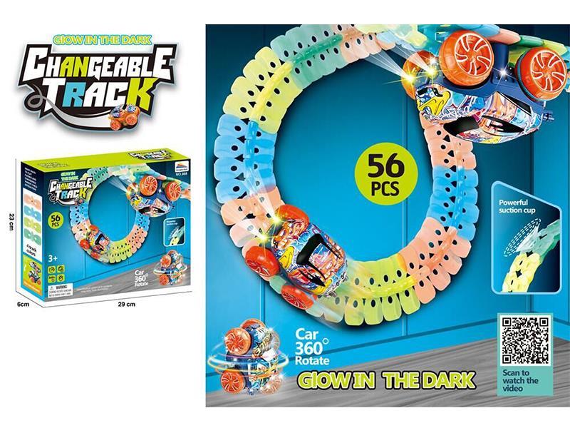 DIY Glow In The Drak Track Car 56pcs