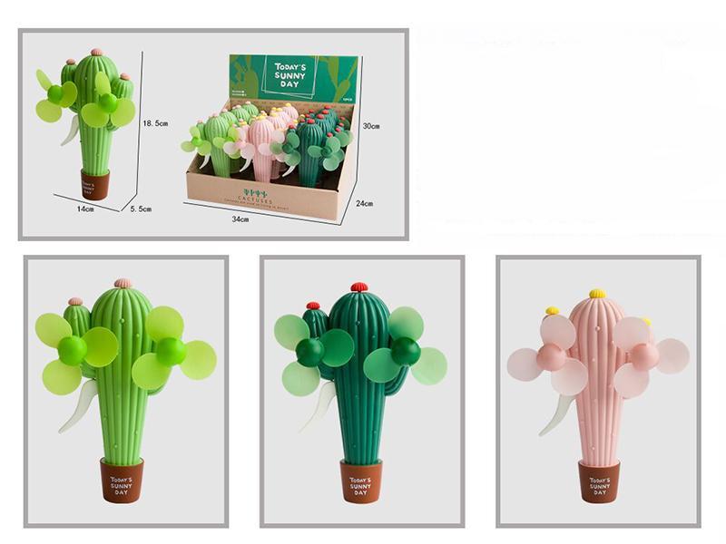 Double Headed Cactus Hand Press Fan 12pcs