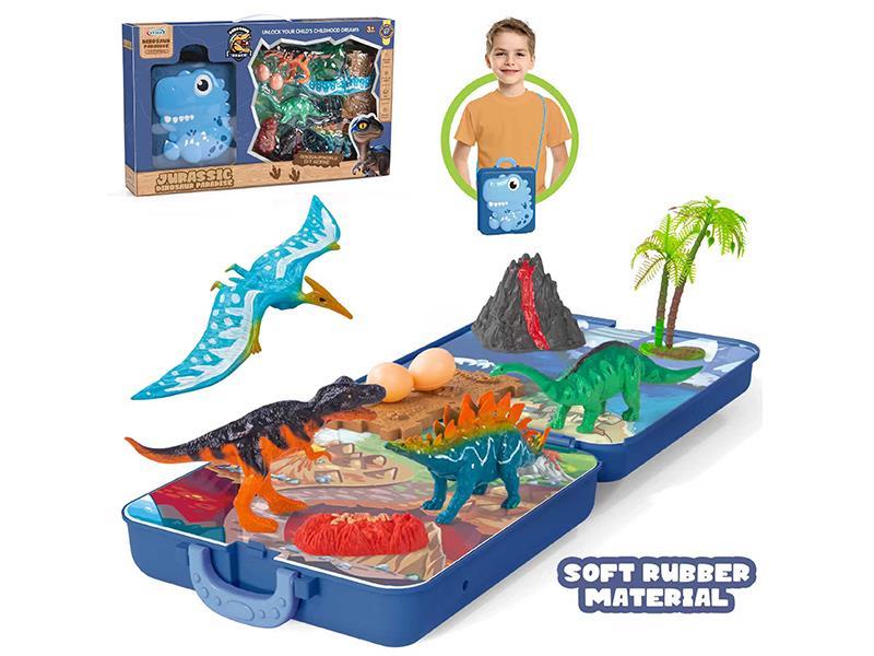 Dinosaur Scene Storage Shounder Bag Soft Plastic Dinosaur Theme