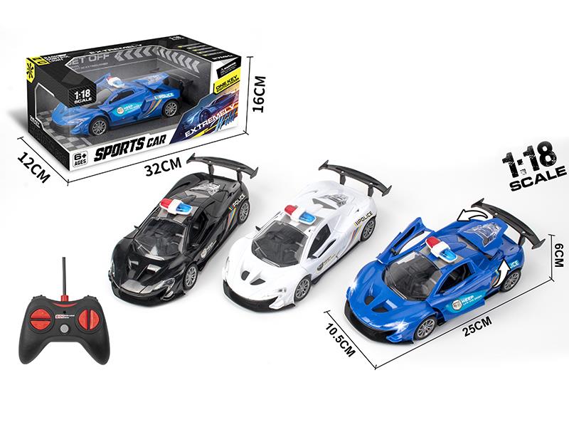 1:18 4-Channel Remote Control Simulated Police Car(One Key Open The Door)