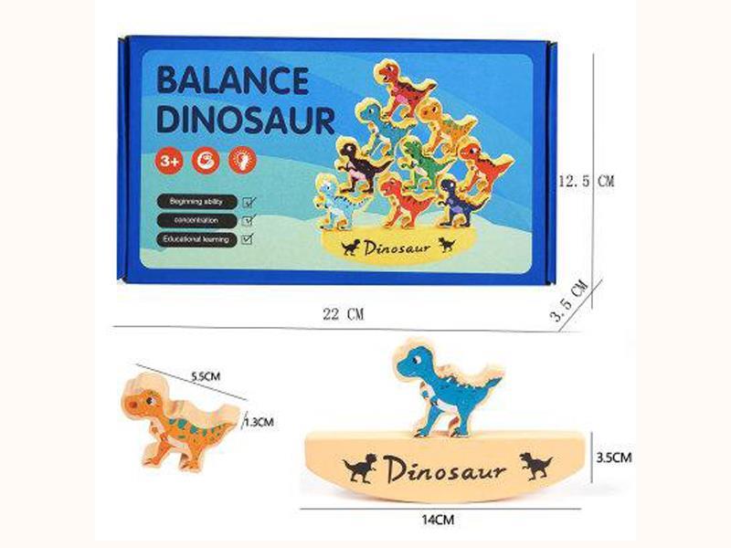 10PCS Wooden Dinosaur Stacking Game