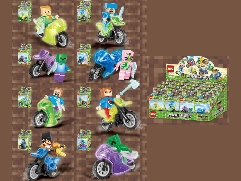 16PCS My World Glow Motorcycle Building Block