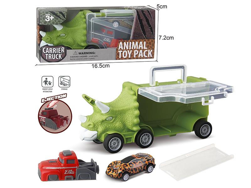 Slide Triceratops Storage Car + 1 Iron Car,1 Launcher