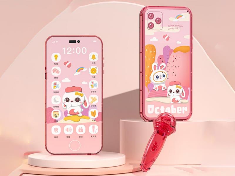 Touch Mobile Phone(Transparent ,With Light)Pink