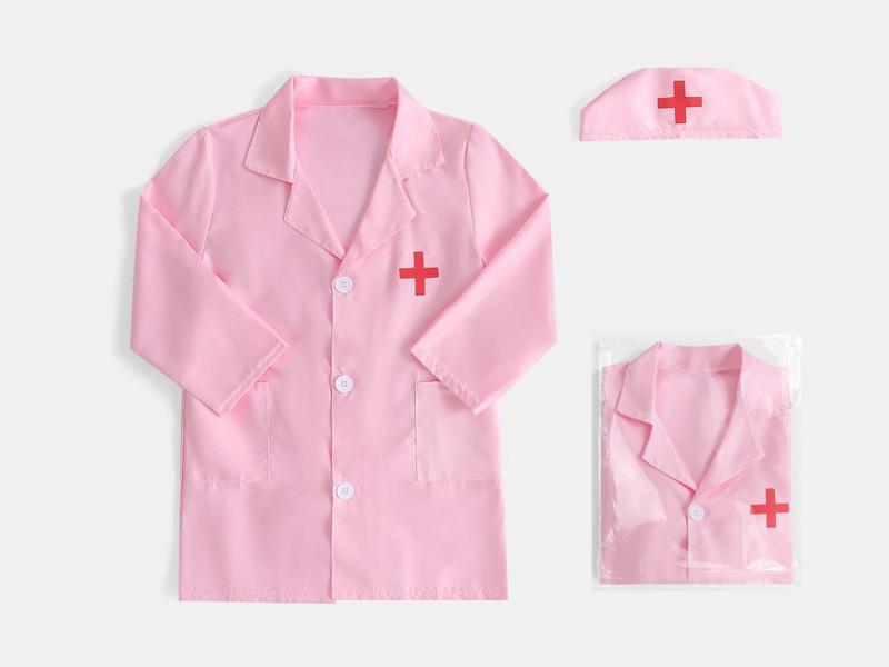 Children's Nurse Uniform (Pink + Hat)