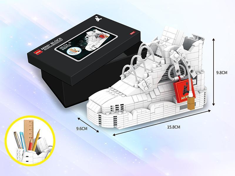 (MINI+)White AJ4 Sports Shoe Pen Holder Building Blocks  646PCS