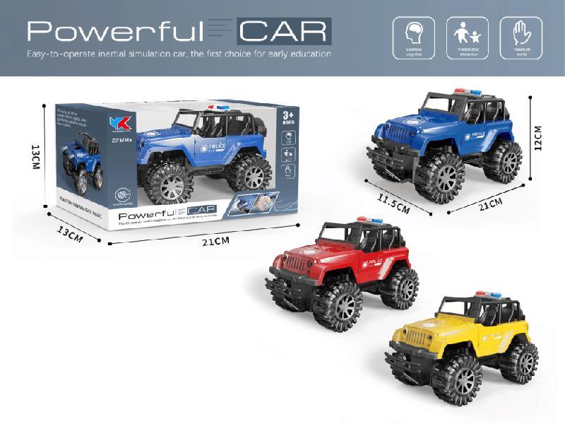 1:18 Friction Jeep Police Car