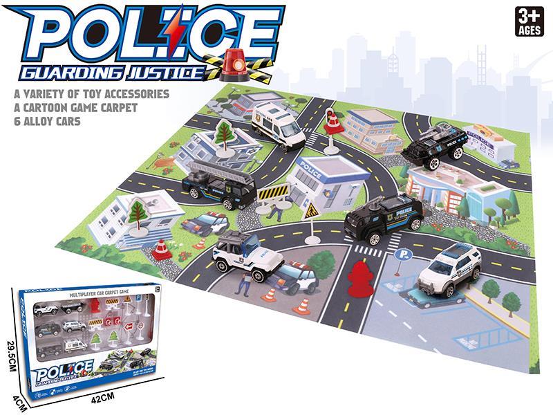 Alloy Police Car Carpet Set