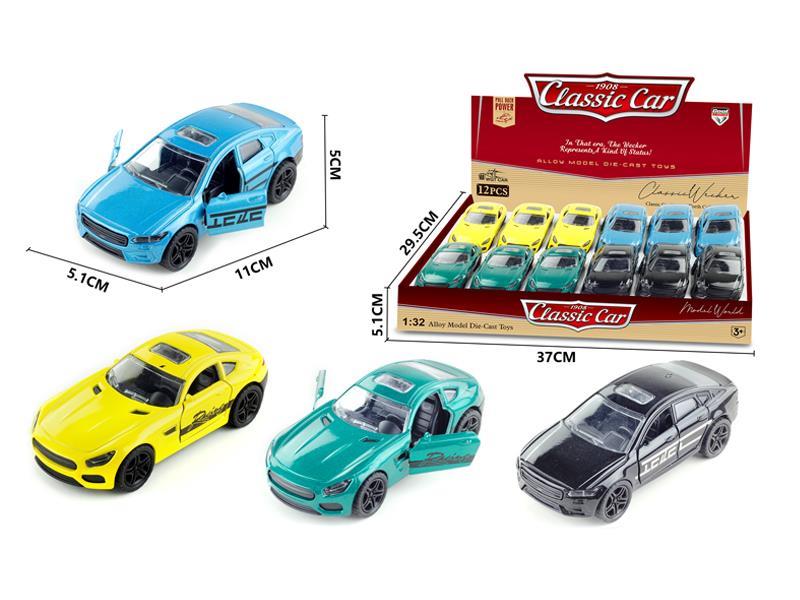 12PCS 1:36 Pull Back Alloy Volvo Benz