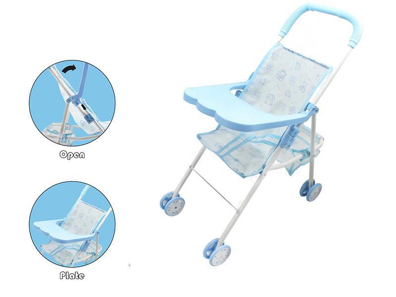Baby Stroller (Blue) With Dinner Plate