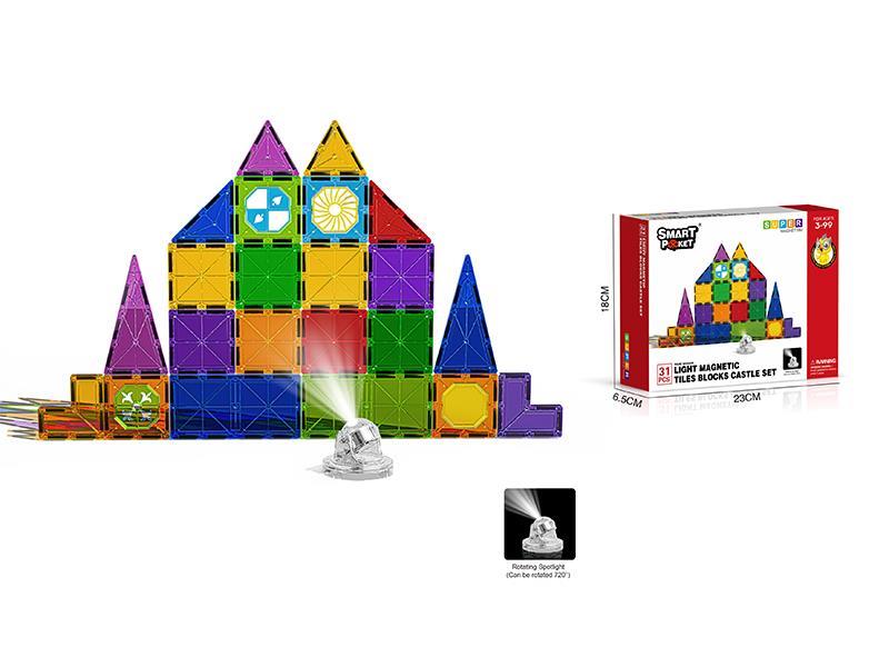 31Pcs Magnetic Film Castle Suit With Light - Basic