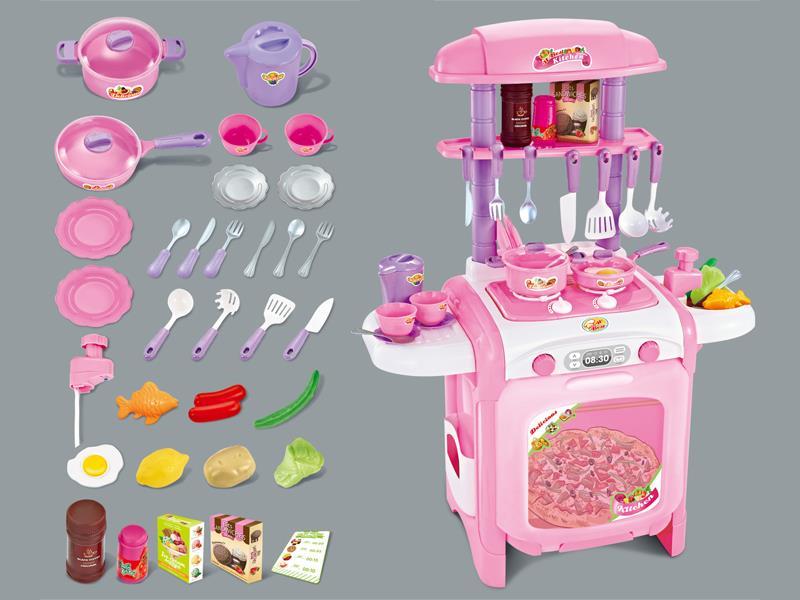 47Pcs Delicious Kitchen Simulation Table (Pink)