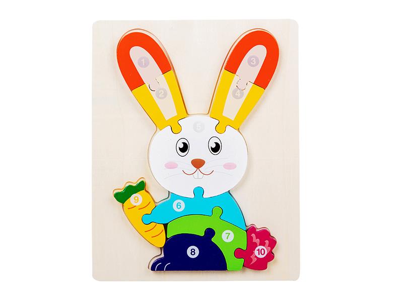 Wooden Rabbit 3D Puzzle Board