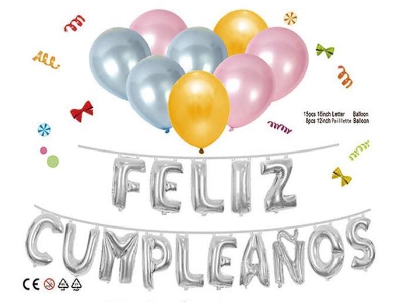 Spanish Birthday Latex Set - Silver Set