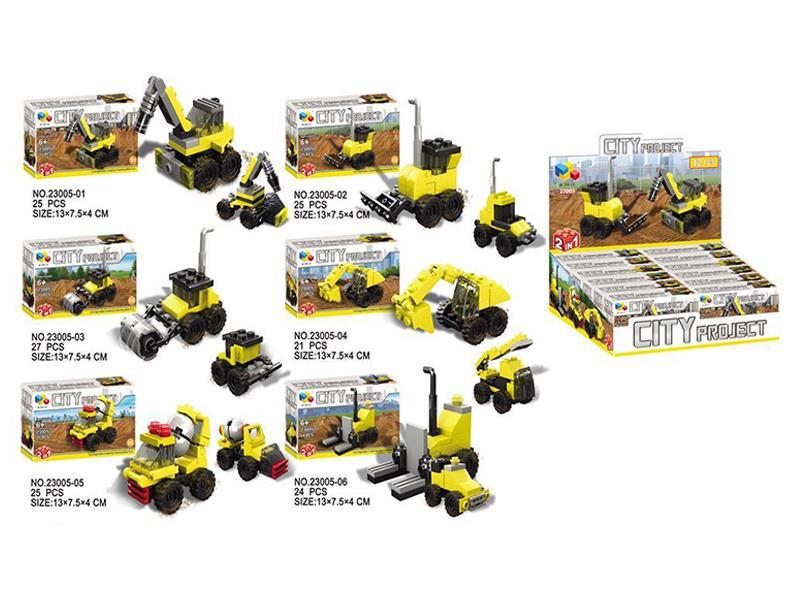 12PCS Mini Engineering Building Blocks（6 Items Mixed）