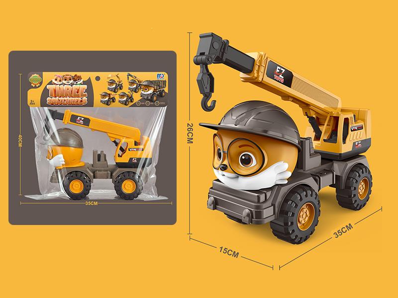 Large Size Three Squirrel Slide Engineering Truck