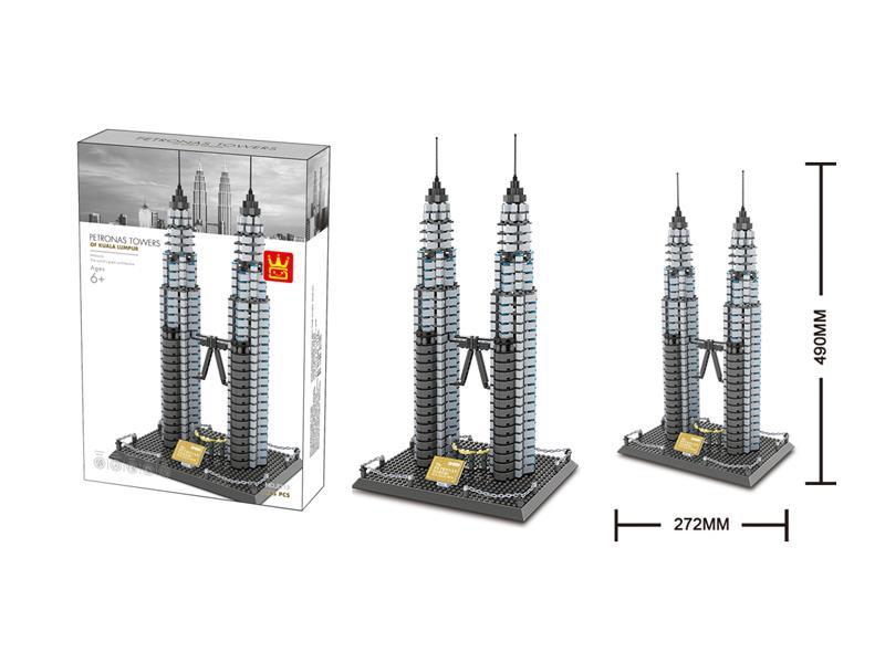 1158PCS The Petronas Towers of Kuala Pumpur-Malaysia Building Blocks