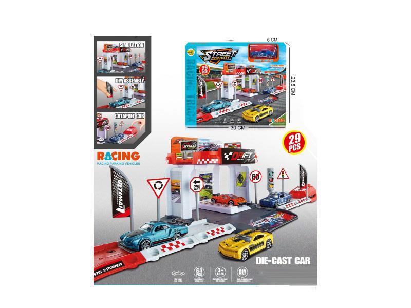 The urban racing track ejection parking lot is equipped with one alloy car