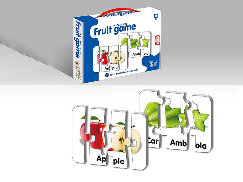 10PCS Fruit Words Match Puzzle Sets