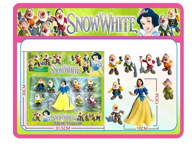 8 Pcs Of 2.5-5-Inch Snow White and Dwarfs + 1 Accessory Card Set