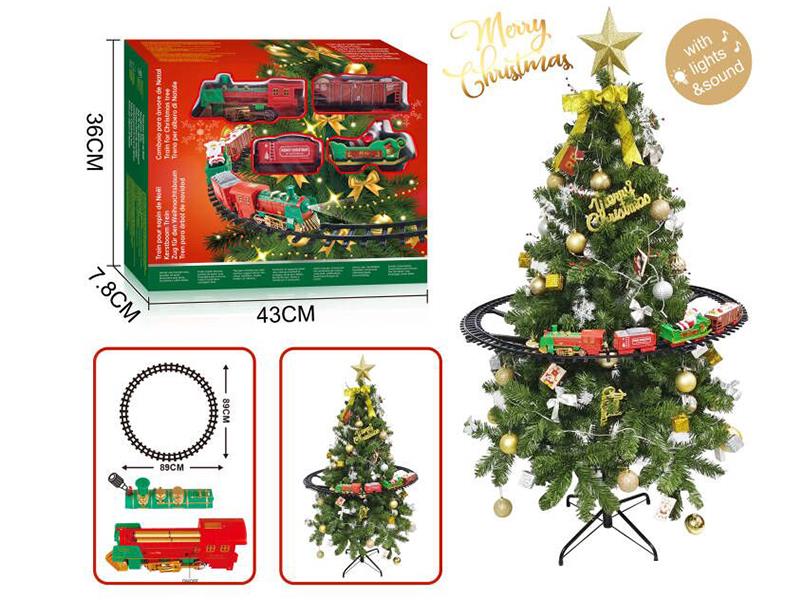 Hanging Christmas Tree Rail Train(Christmas Song, Train Sound And Lights)