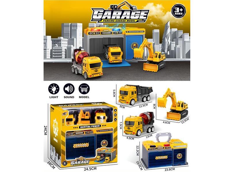 Friction Engineering Truck Parking Garage Model Set With Lights And Music