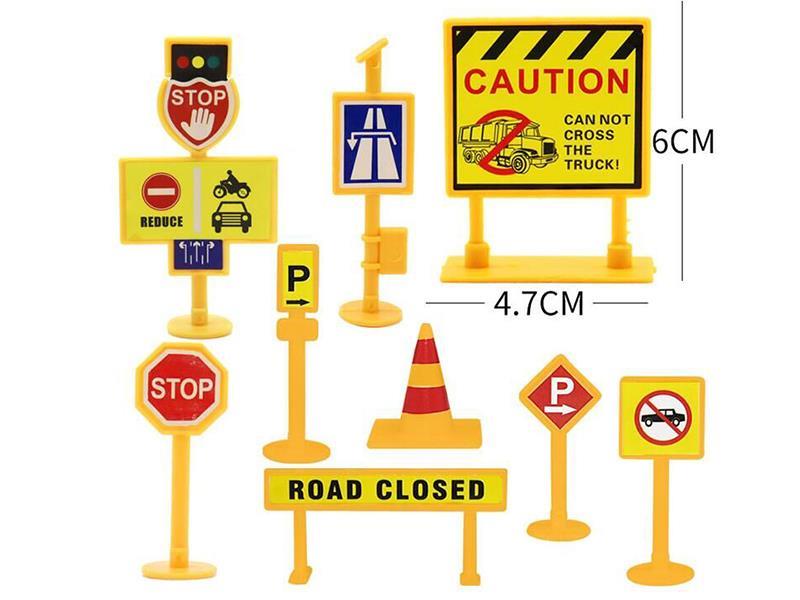 Plastic Road Signs Toys 9pcs