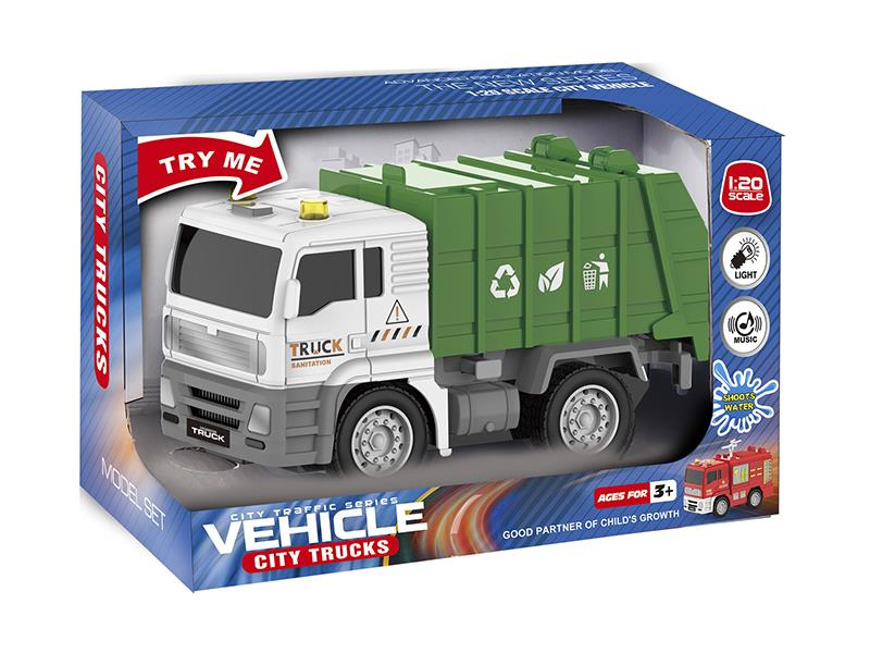 1:20 Friction Rubbish Car With Sound And Lights