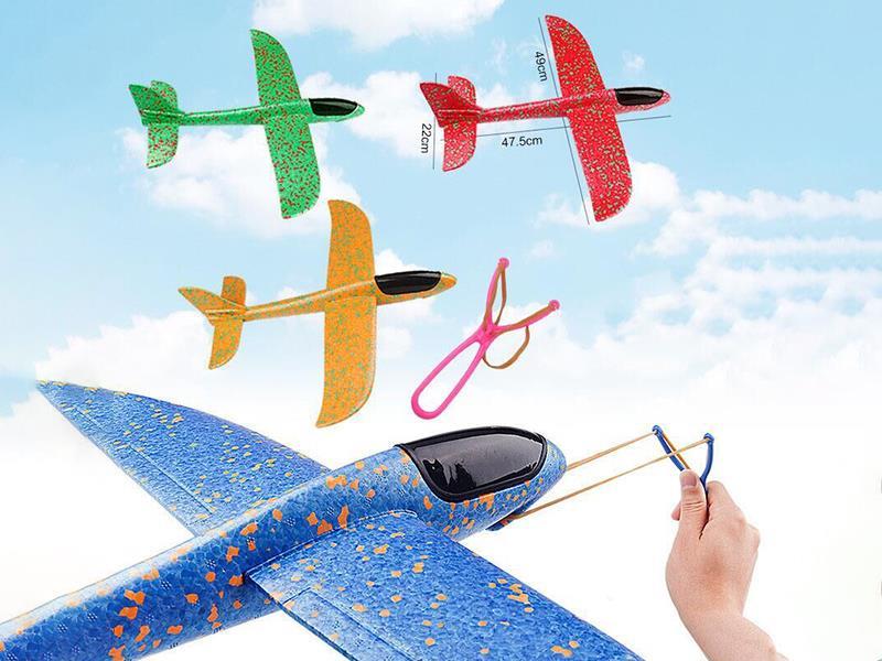 Hand Throwing Foam Plane + Slingshot