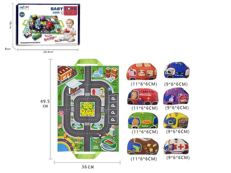 Baby Cloth Car Toy + 2 In 1 Play Mat