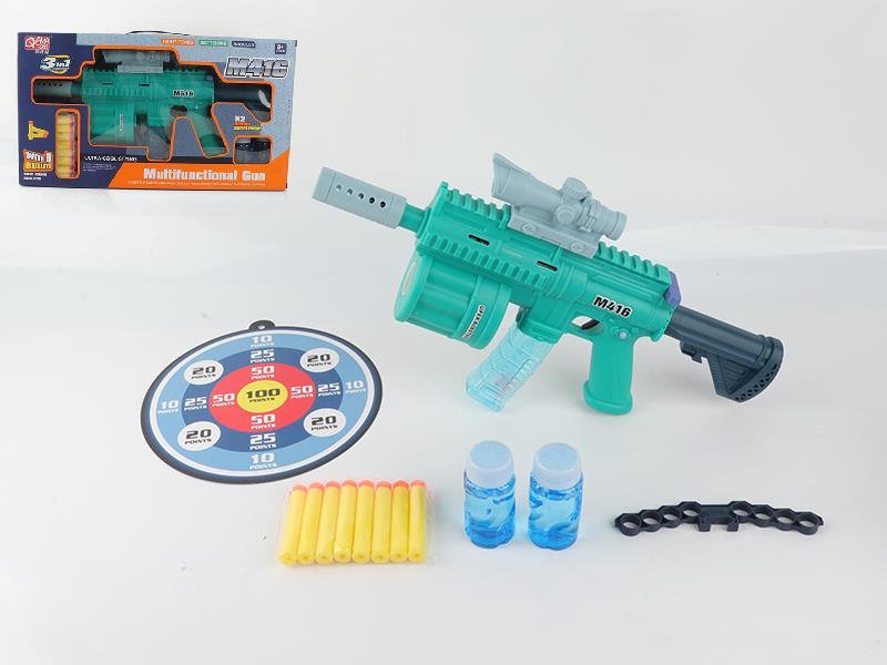 3 In 1 Soft Bullet & Bubble Gun
