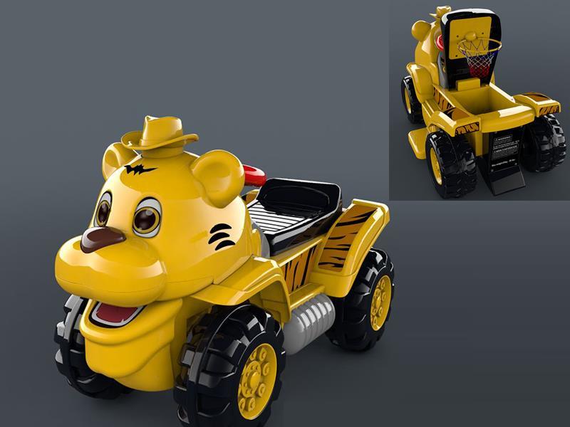 B/O Tiger Ride On Car  + Basketball Stand + 3 Balls