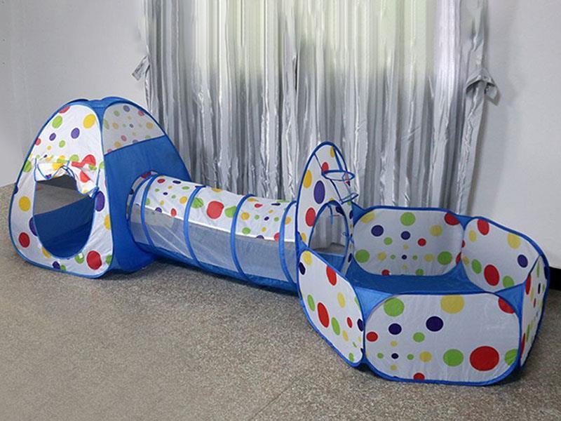 A Three-Piece Set Of Round And Blue Children's Tents