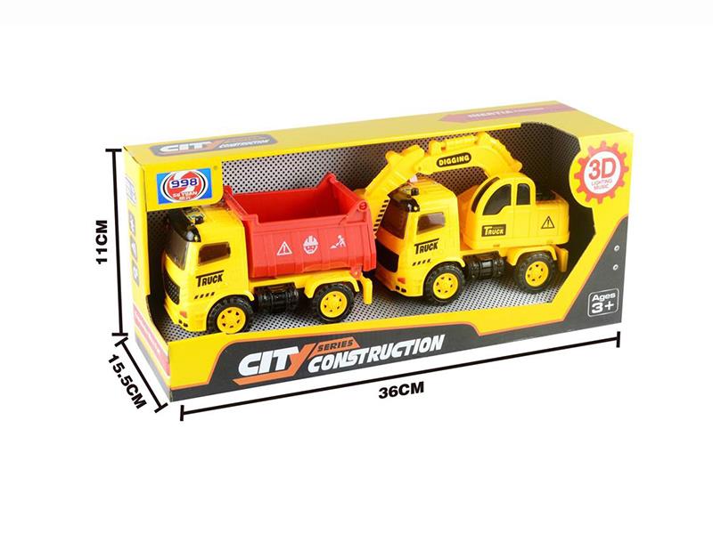 Friction Dump Truck + Excavator(With 3D Lights And Music)
