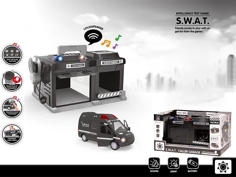 SWAT Series Caller Garage 1:32 Alloy Open Door Car(Black)