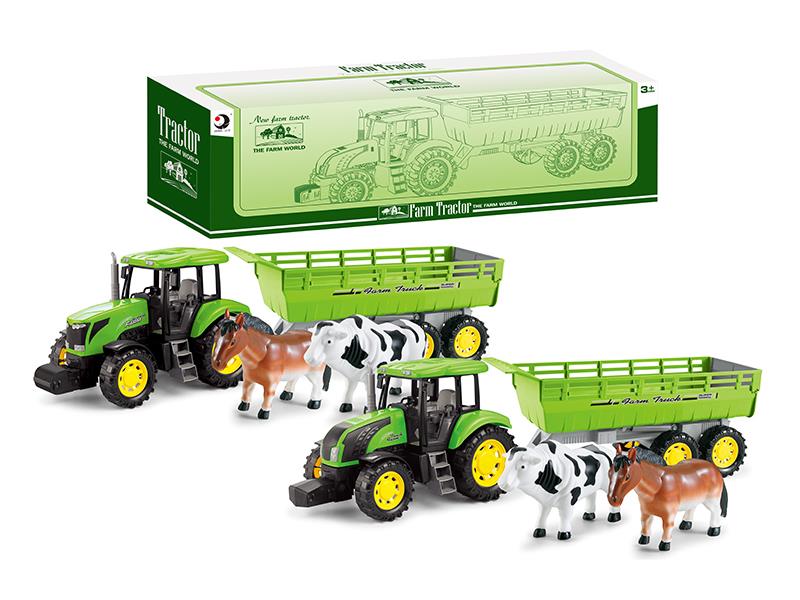 Friction Farm Tractor With Tailer