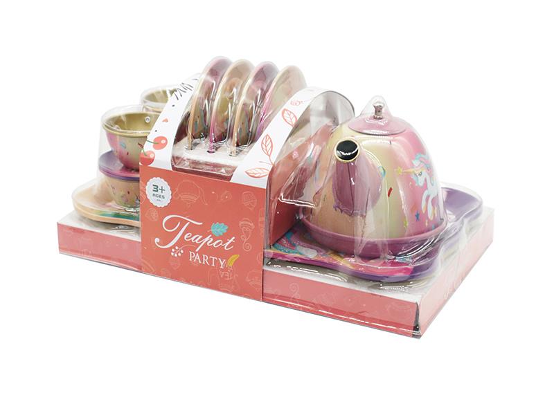 Tinplate Tea Set 14pcs - Unicorn