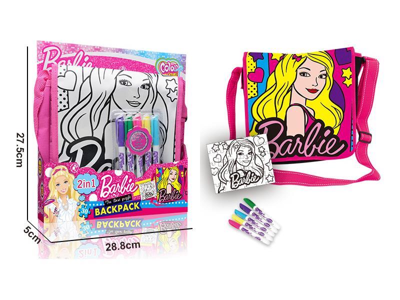 DIY Barbie Coloured Drawing Bag+Puzzle