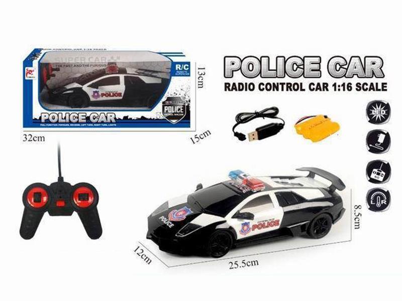27Mhz 1:16 4-Channel Remote Control Simulated Police Car With Lights(Including Batteries)