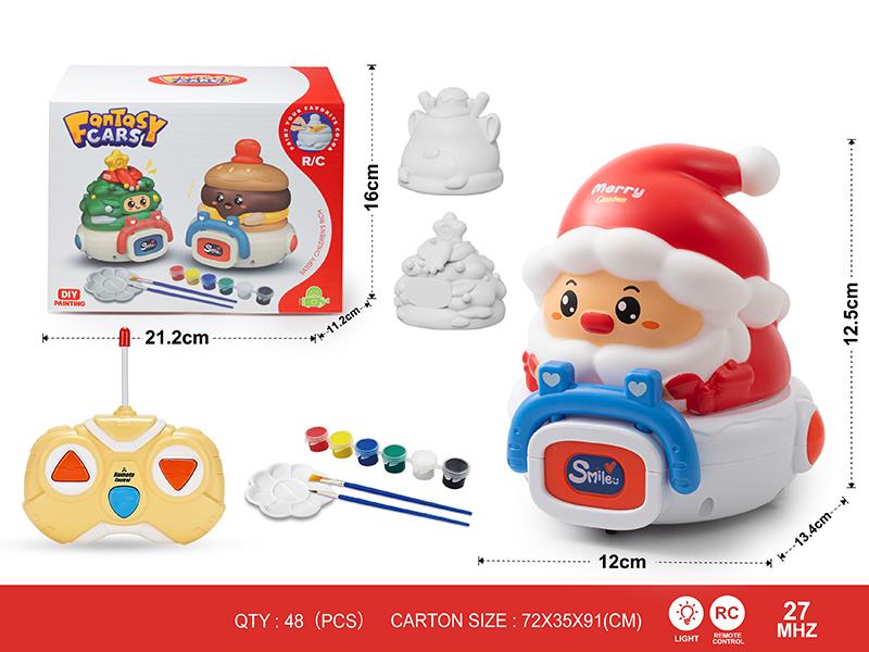 27Mhz DIY Painting 2-Channel Remote Control Christmas Series Vinyl Car(With Lights) 1 Changing 3
